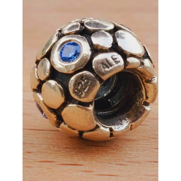 Pandora Blue CZ Bubbles Bead Charm in Sterling Silver 925 - Picture 3 of 3